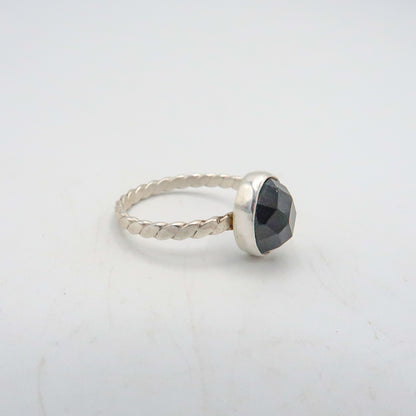Onyx Sterling Silver Solitaire Ring