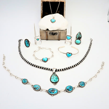 Turquoise and Sterling Silver Dainty Ring