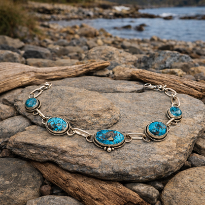 Turquoise Sterling Silver Choker Necklace