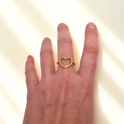 Gold Ancient Bronze Heart Ring