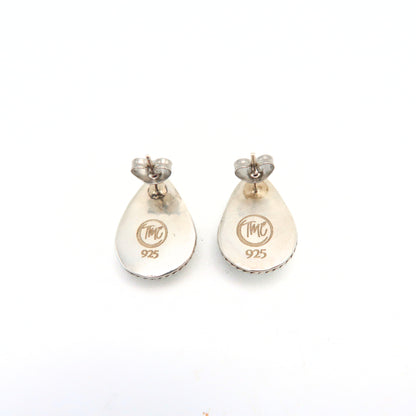 Turquoise Sterling Silver Teardrop Stud Earrings