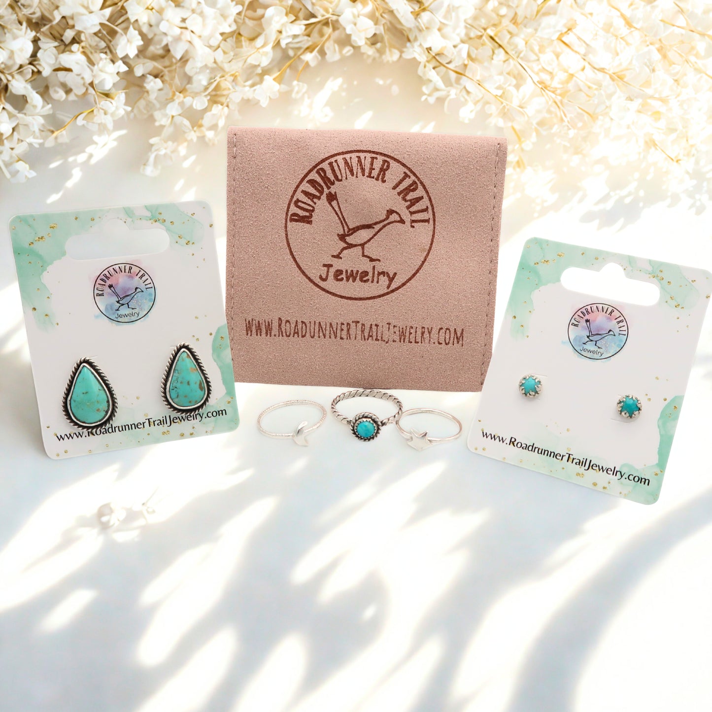 Turquoise Sterling Silver Teardrop Stud Earrings