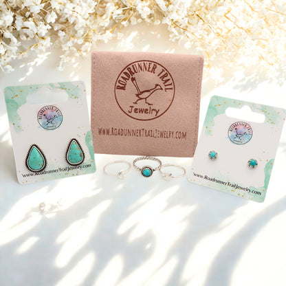 Turquoise Sterling Silver Teardrop Stud Earrings