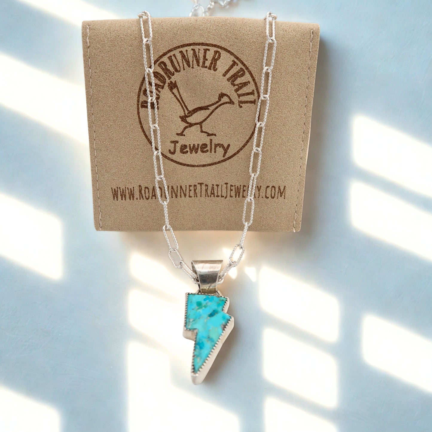 Turquoise Sterling Silver Lightning Bolt Pendant