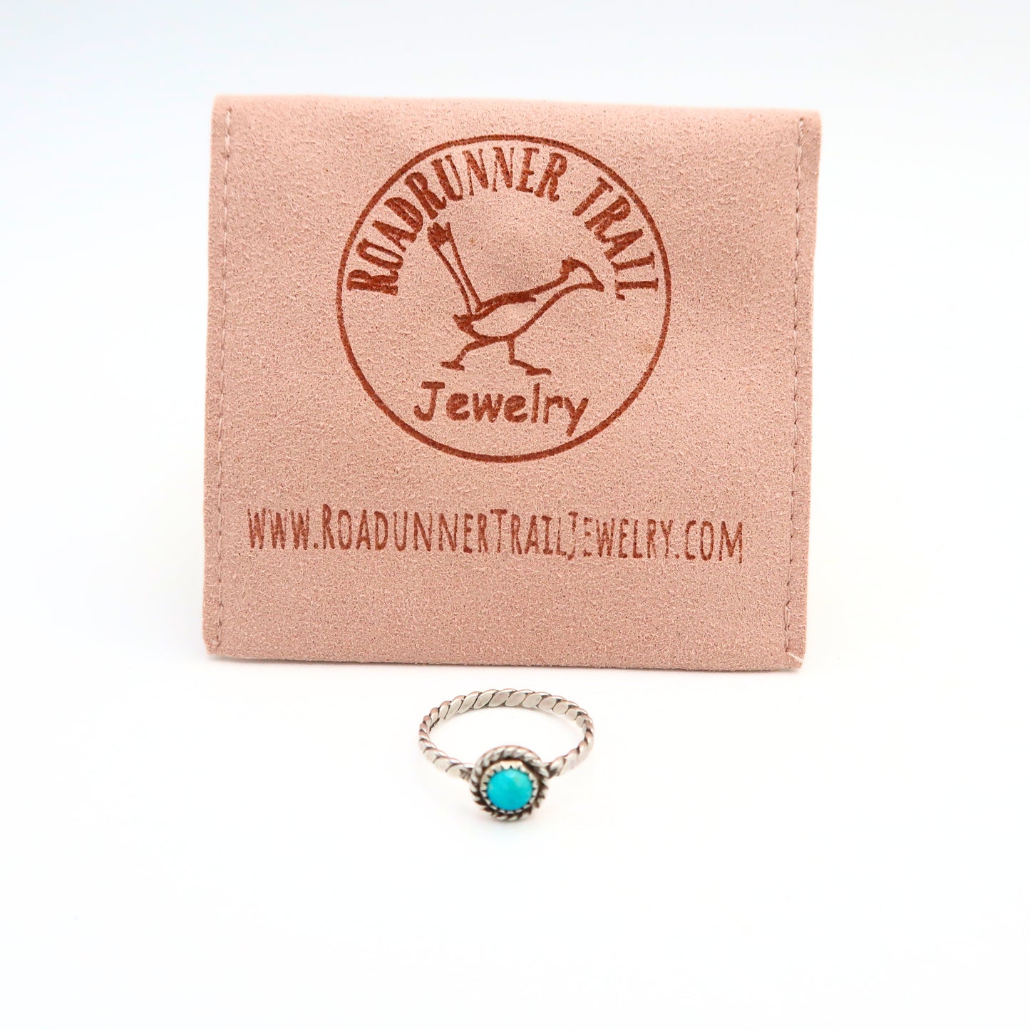 Turquoise and Sterling Silver Twisted Rope Ring