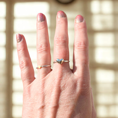 Puffy Heart Dainty Ring | Sterling Silver