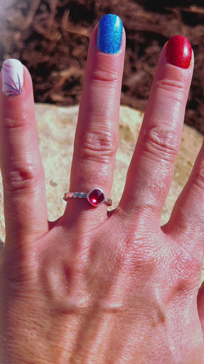 Ruby Sterling Silver Ring